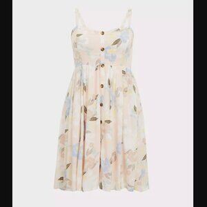 Torrid Floral Challis Button Hi-Lo Dress